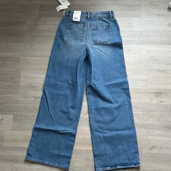 Stylish Blue Wide-Leg Women's Jeans - Picture 5 of 5